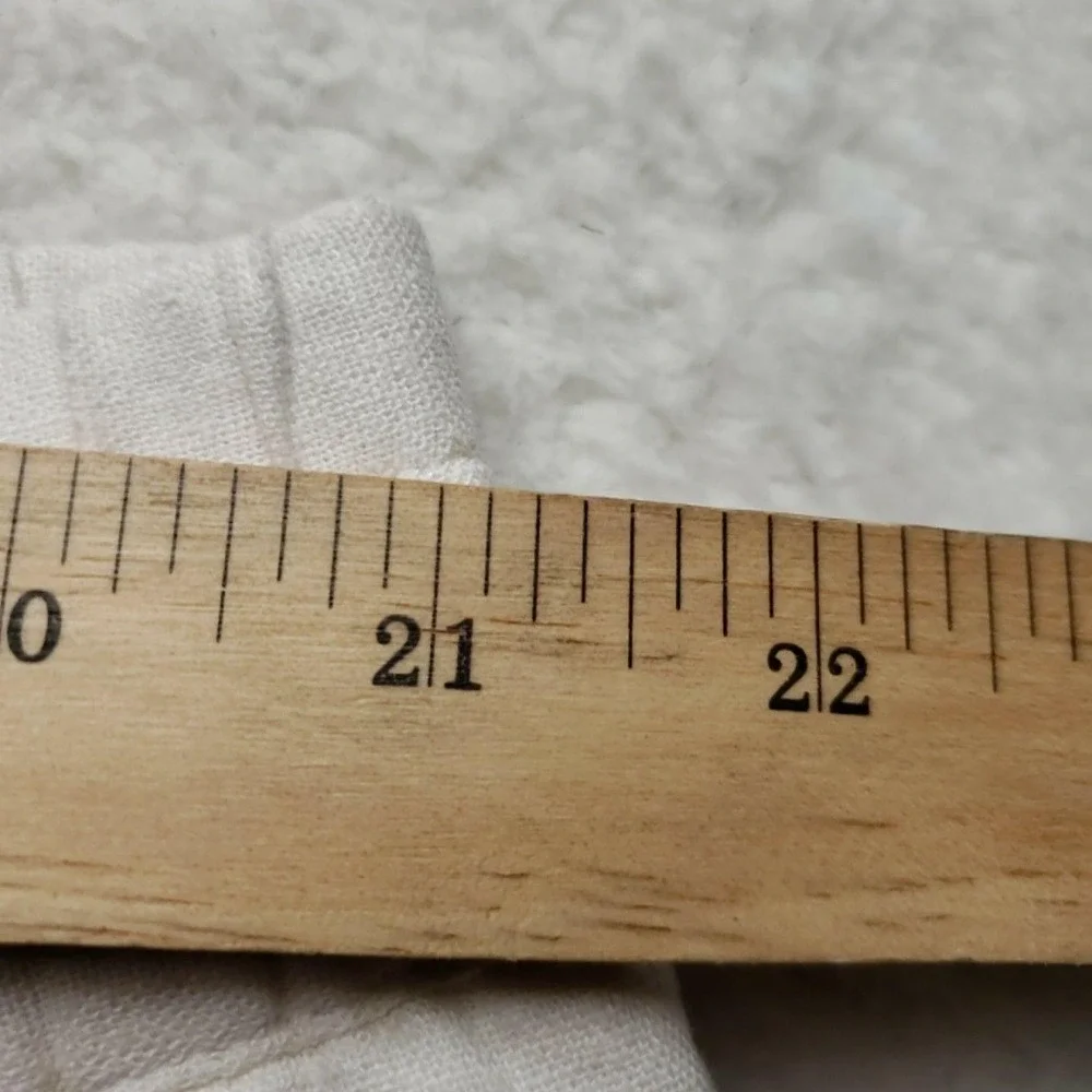 Old Navy Pants Mens 2XL White Linen Viscose Straight Comfort Elastic Waistband